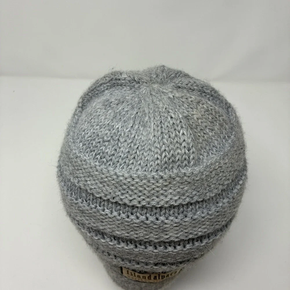Lot of 2 Island Alpaca Martha's Vineyard Hats Beanie‎ Knight Helmet Grey Wool